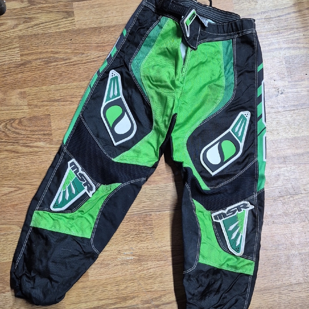 Kids Green and Black Racing Pants